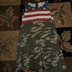Camo and red white and blue dress